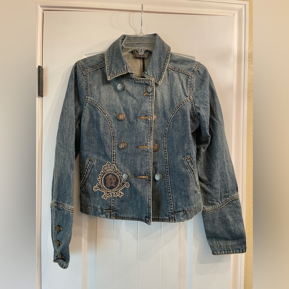 Express embroidered denim jacket, size XS